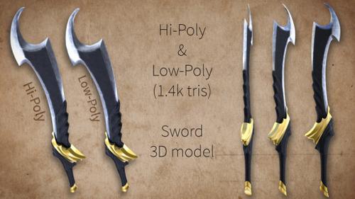 Low Poly & Hi Poly Sword preview image